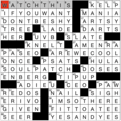 Answer grid for Los Angeles Times crossword 2/21/26 by Kyle Dolan